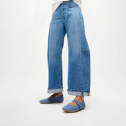 DELICATO WAVE-EDGE CANVAS MARY JANES