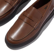 RALLY MENS LEATHER PENNY LOAFERS