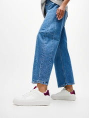 RTG SEQUIN-BACKTAB LEATHER SNEAKERS