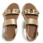 GRACIE ULTRA-JEWEL LEATHER BACK-STRAP SANDALS