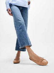 DELICATO BOW SOFT-LEATHER SLINGBACKS