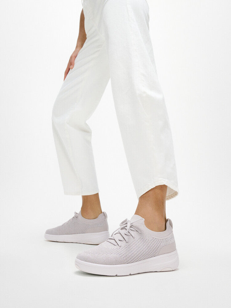 SUPER-Q KNIT SLIP-ON LACED TRAINERS - ARCTIC GREY/SILVER