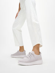 SUPER-Q KNIT SLIP-ON LACED TRAINERS - ARCTIC GREY/SILVER