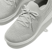 SUPER-Q KNIT SLIP-ON LACED TRAINERS - ARCTIC GREY/SILVER