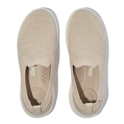 SUPER-Q KNIT SLIP-ONS - STONE BEIGE/PLATINO