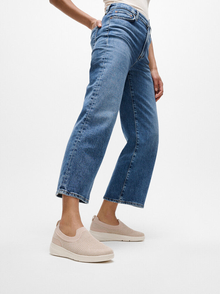 SUPER-Q KNIT SLIP-ONS - STONE BEIGE/PLATINO