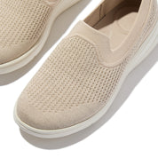 SUPER-Q KNIT SLIP-ONS - STONE BEIGE/PLATINO