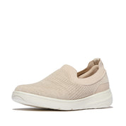 SUPER-Q KNIT SLIP-ONS - STONE BEIGE/PLATINO