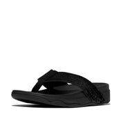 SURFA SEQUIN TOE-POST SANDALS - ALL BLACK (E1M-090)