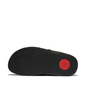 SURFER MENS LEATHER/MESH CROSS SLIDES - JAVA JAVA