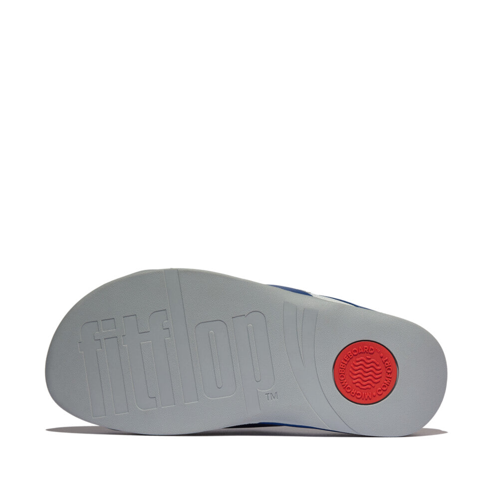 SURFER MENS LEATHER/MESH CROSS SLIDES - OCEAN BLUE