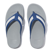 SURFER MENS LEATHER/MESH TOE-POST SANDALS - OCEAN BLUE