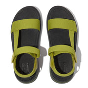 SURFF TWO-TONE WEBBING/LEATHER BACK-STRAP SANDALS - LEMONGRASS (HK1-D02)