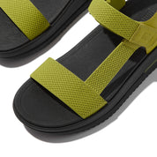 SURFF TWO-TONE WEBBING/LEATHER BACK-STRAP SANDALS - LEMONGRASS (HK1-D02)
