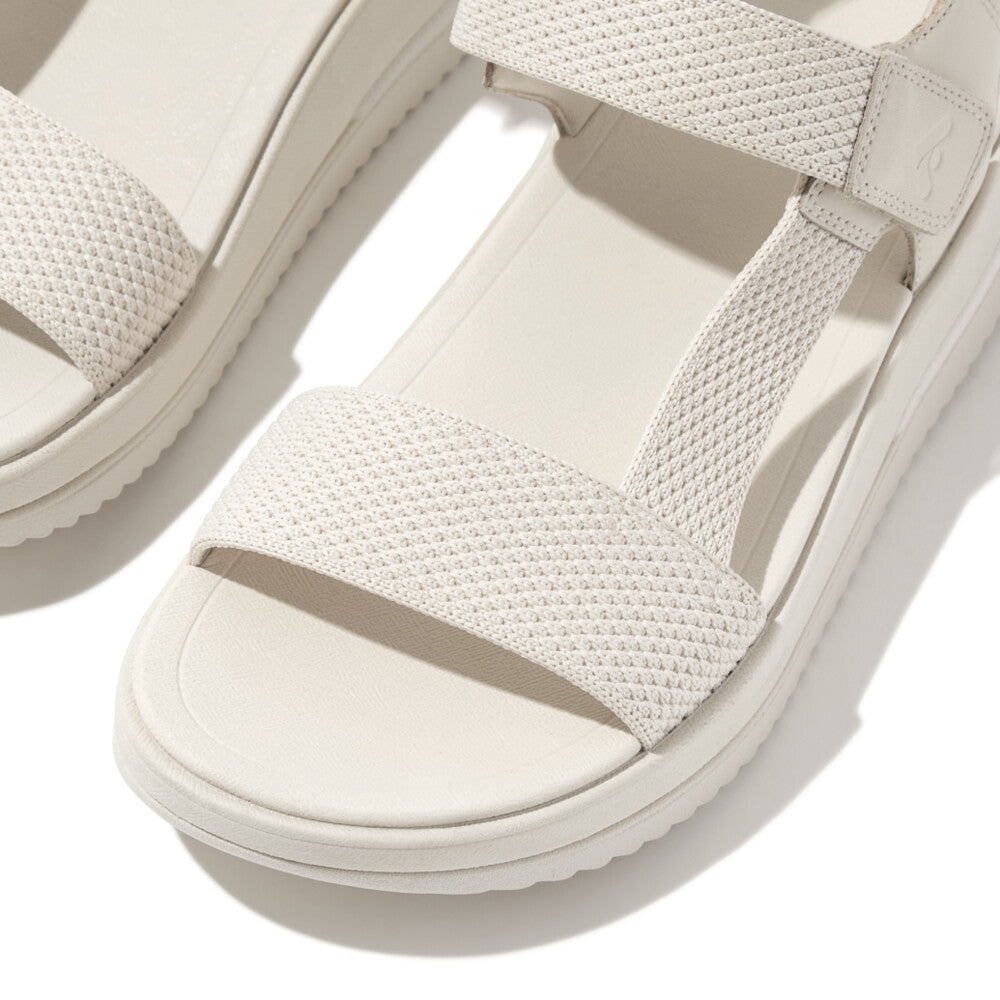 SURFF TWO-TONE WEBBING/LEATHER BACK-STRAP SANDALS - PARIS BEIGE (HK1-A99)