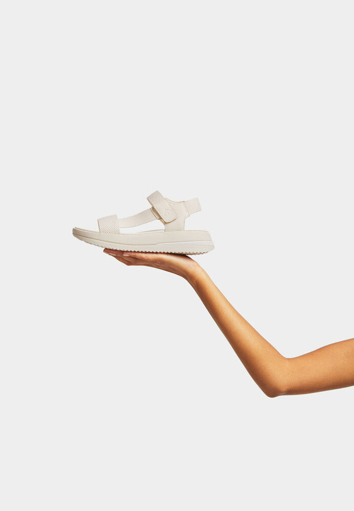 SURFF TWO-TONE WEBBING/LEATHER BACK-STRAP SANDALS - PARIS BEIGE (HK1-A99)