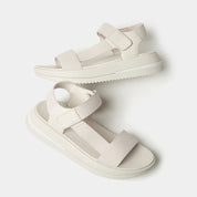SURFF TWO-TONE WEBBING/LEATHER BACK-STRAP SANDALS - PARIS BEIGE (HK1-A99)
