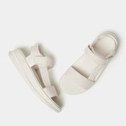SURFF TWO-TONE WEBBING/LEATHER BACK-STRAP SANDALS - PARIS BEIGE (HK1-A99)