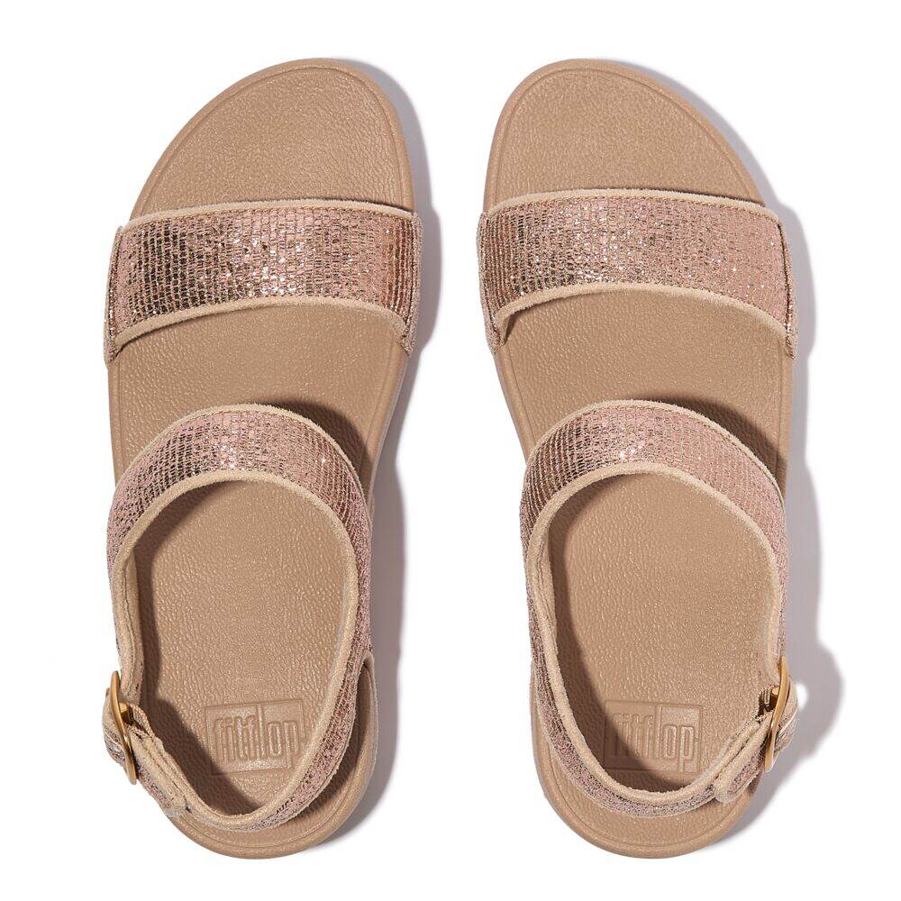 LULU CRINKLED-SHIMMER BACK-STRAP SANDALS