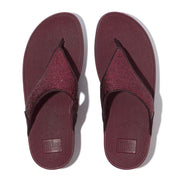LULU CRINKLED-SHIMMER TOE-POST SANDALS