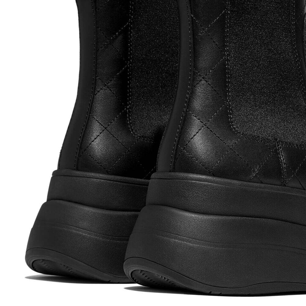 F-MODE STACK QUILTED-LEATHER HIGH CHELSEA BOOTS