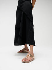 FINO RESIN-HOOP LEATHER TOE-POST SANDALS