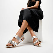 GRACIE ULTRA-JEWEL LEATHER BACK-STRAP SANDALS