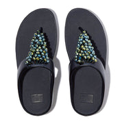RUMBA METALLIC BEADED TOE-POST SANDALS