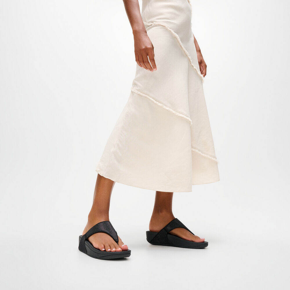 LULU SHIMMERGLITZ TOE-POST SANDALS