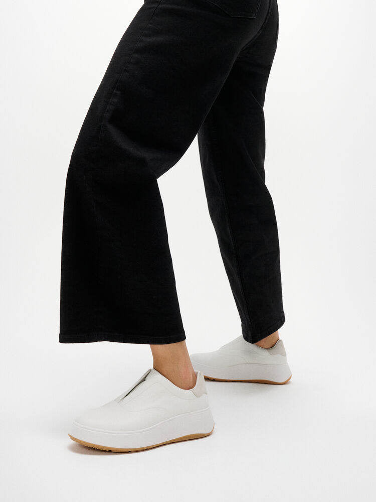 F-MODE TUMBLED-LEATHER LACELESS SNEAKERS