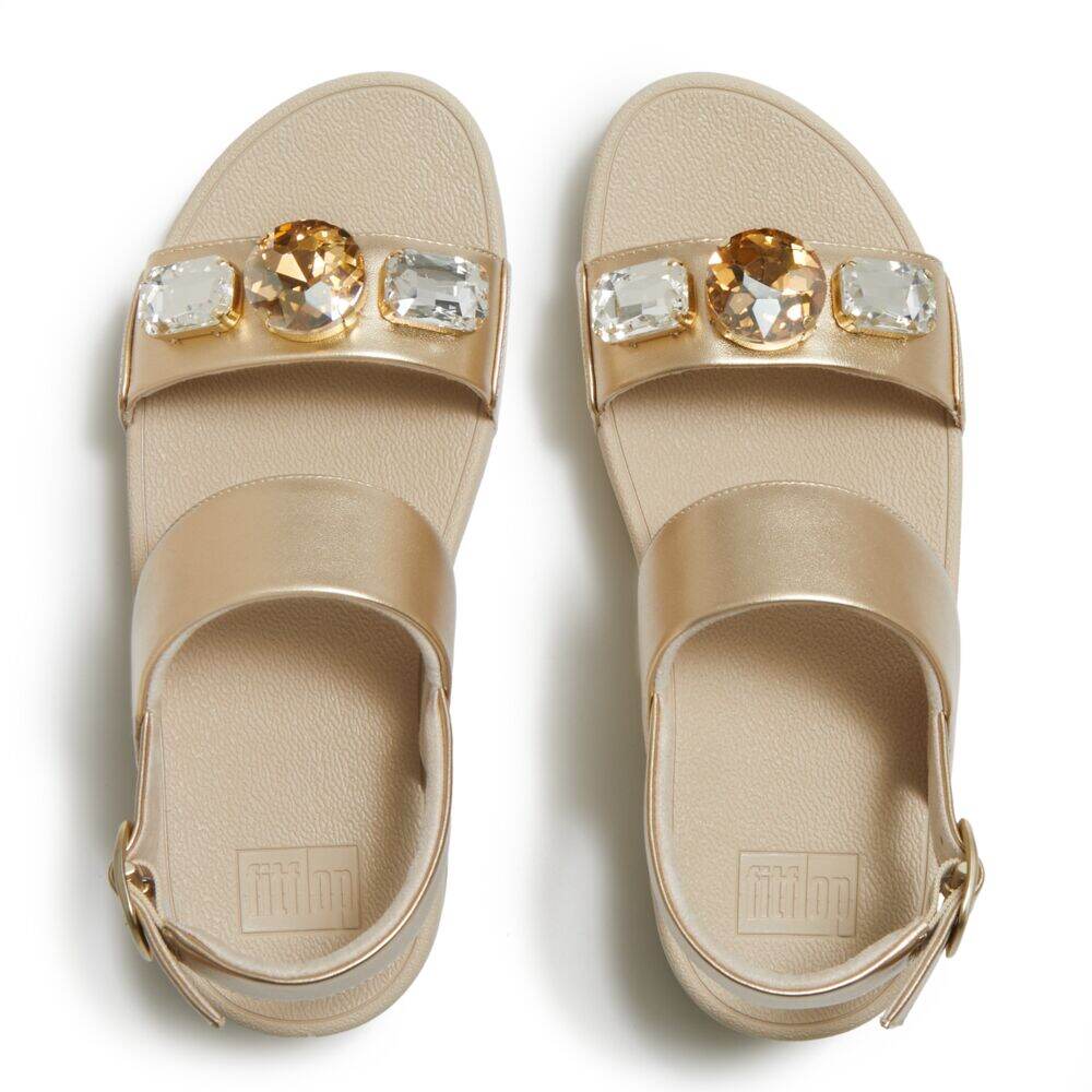 LULU ULTRA-JEWEL METALLIC BACK-STRAP SANDALS
