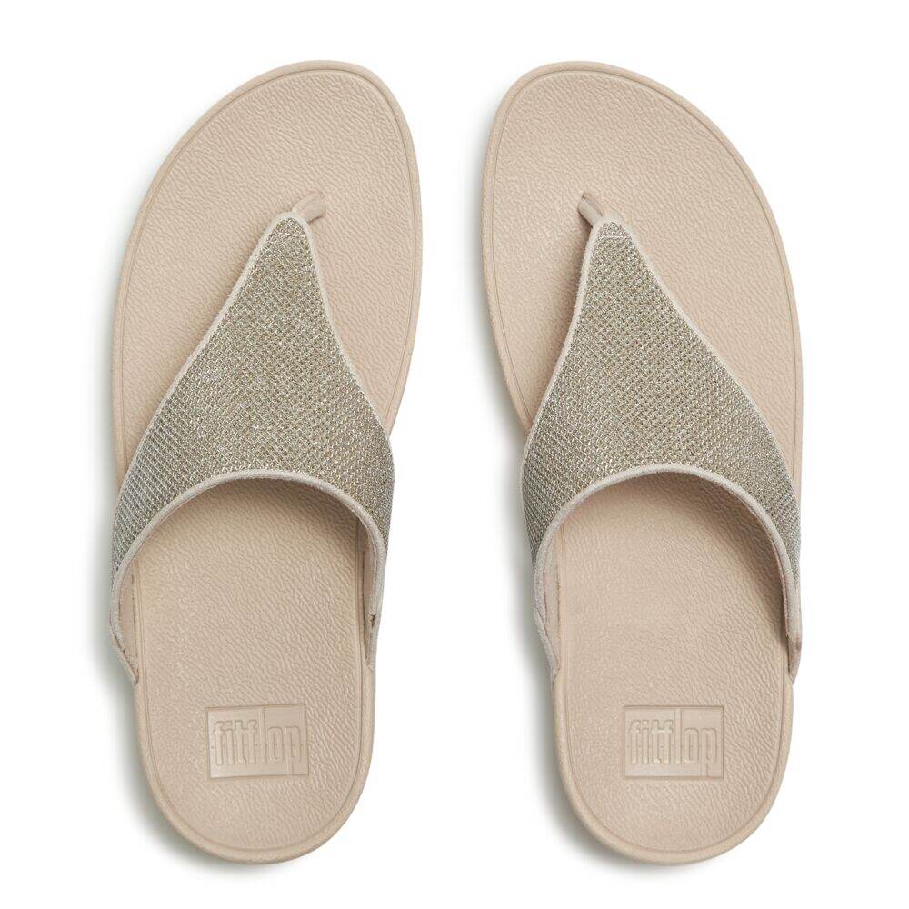 LULU SHIMMERGLITZ TOE-POST SANDALS