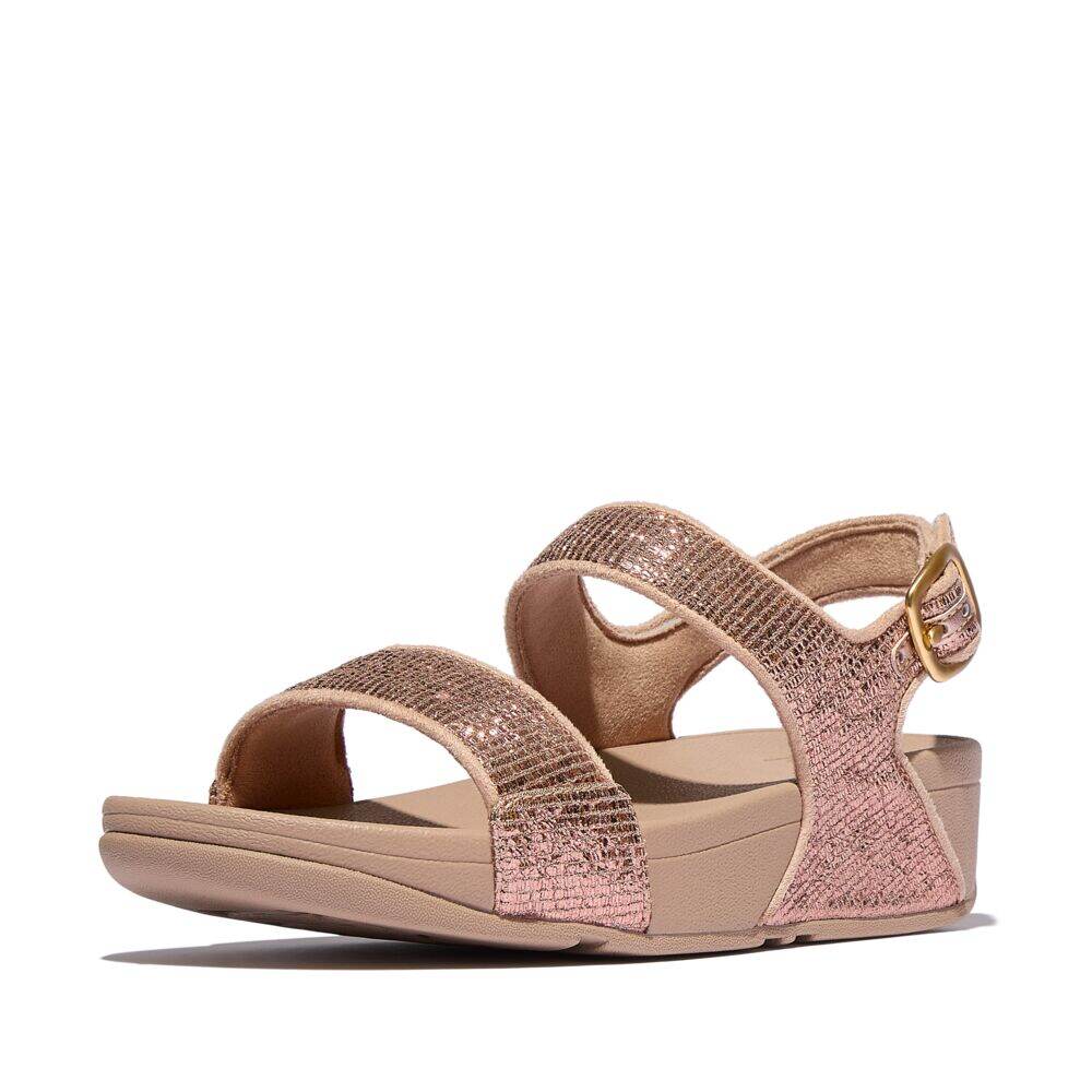LULU CRINKLED-SHIMMER BACK-STRAP SANDALS