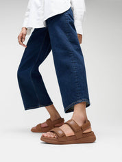 F-MODE GO ADJUSTABLE FLATFORM BACK-STRAP SANDALS