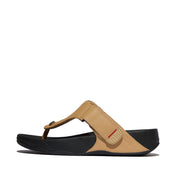 TRAKK II MENS LEATHER TOE-POST SANDALS - CAMEL