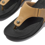 TRAKK II MENS LEATHER TOE-POST SANDALS - CAMEL