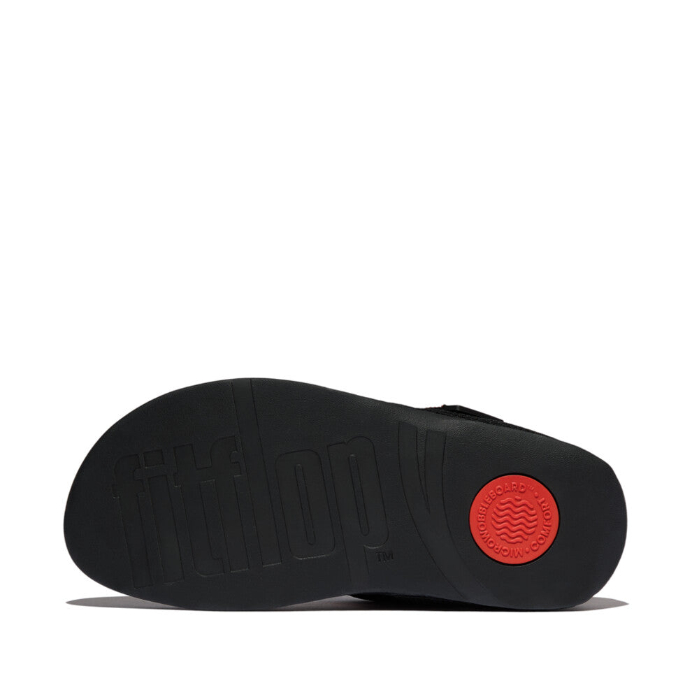 TRAKK MENS ADJUSTABLE WATER-RESISTANT MESH TOE-POST SANDALS -BLACK/TERRACOTTA
