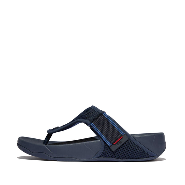TRAKK MENS ADJUSTABLE WATER-RESISTANT MESH TOE-POST SANDALS - MIDNIGHT NAVY/OCEAN BLUE
