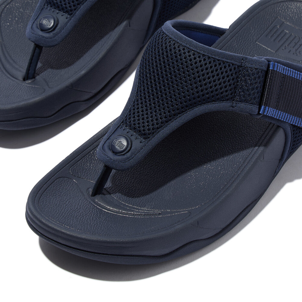 TRAKK MENS ADJUSTABLE WATER-RESISTANT MESH TOE-POST SANDALS - MIDNIGHT NAVY/OCEAN BLUE