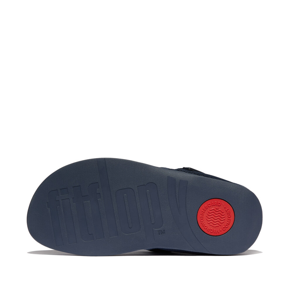 TRAKK MENS ADJUSTABLE WATER-RESISTANT MESH TOE-POST SANDALS - MIDNIGHT NAVY/OCEAN BLUE