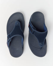 TRAKK MENS ADJUSTABLE WATER-RESISTANT MESH TOE-POST SANDALS - MIDNIGHT NAVY/OCEAN BLUE