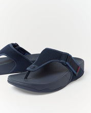 TRAKK MENS ADJUSTABLE WATER-RESISTANT MESH TOE-POST SANDALS - MIDNIGHT NAVY/OCEAN BLUE